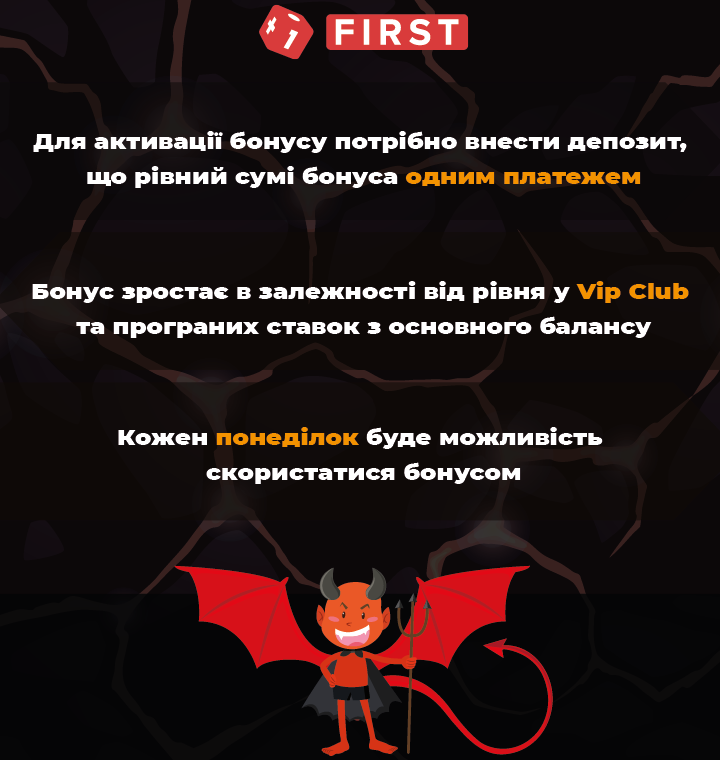 Вимоги бонуса від First Casino