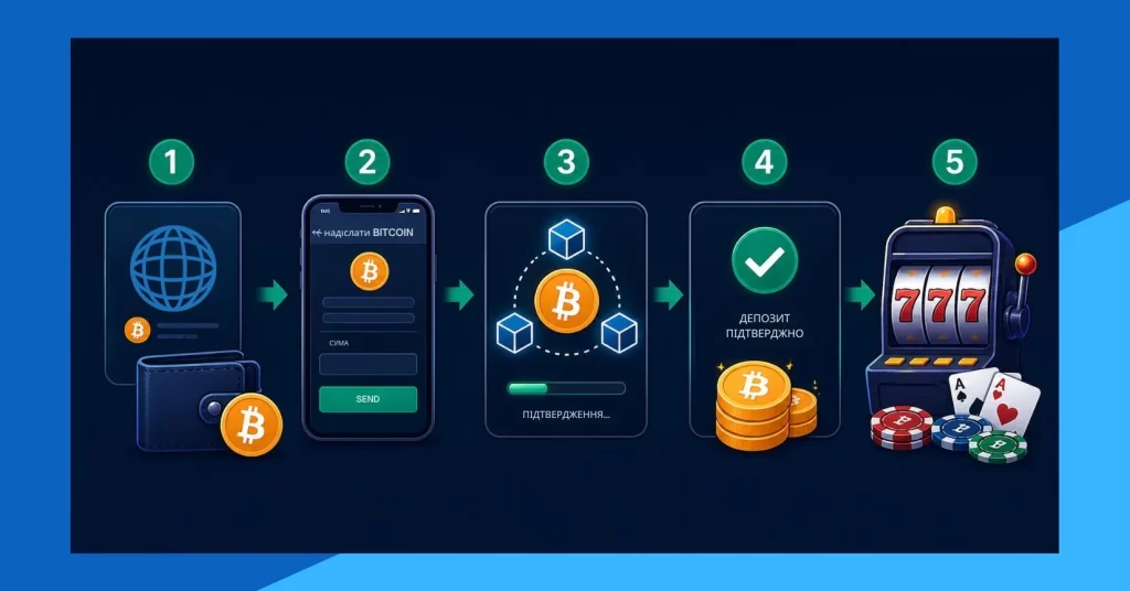 Поповнити казино через Bitcoin